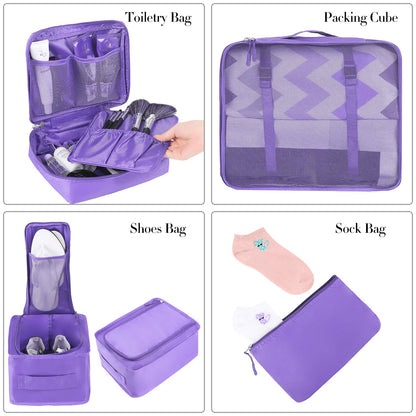 BAGAIL 8 Set Packing Cubes Luggage Packing Organizers for Travel Accessories-Cream