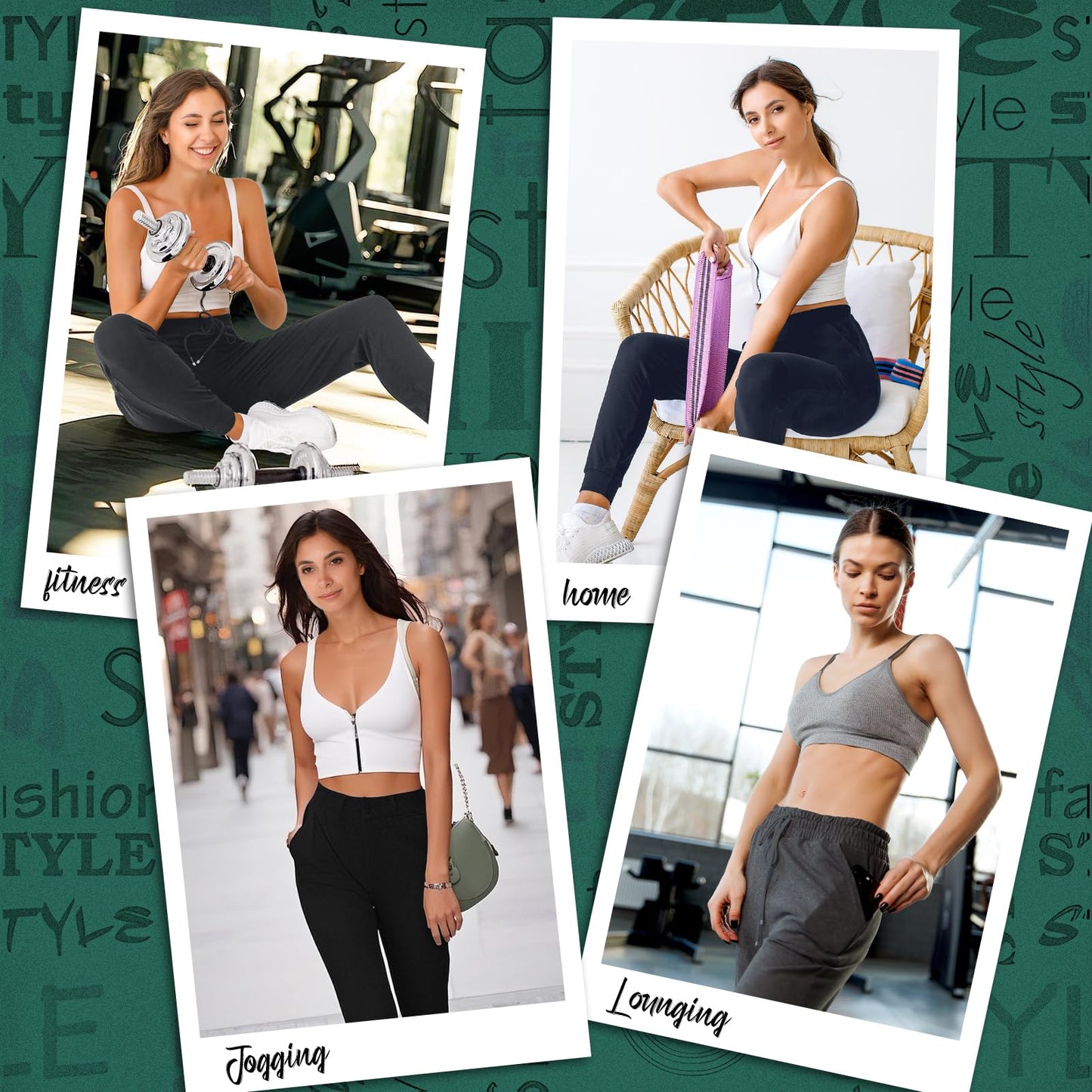 Walifrey Joggers with Pockets, Drawstring Sweatpants Women