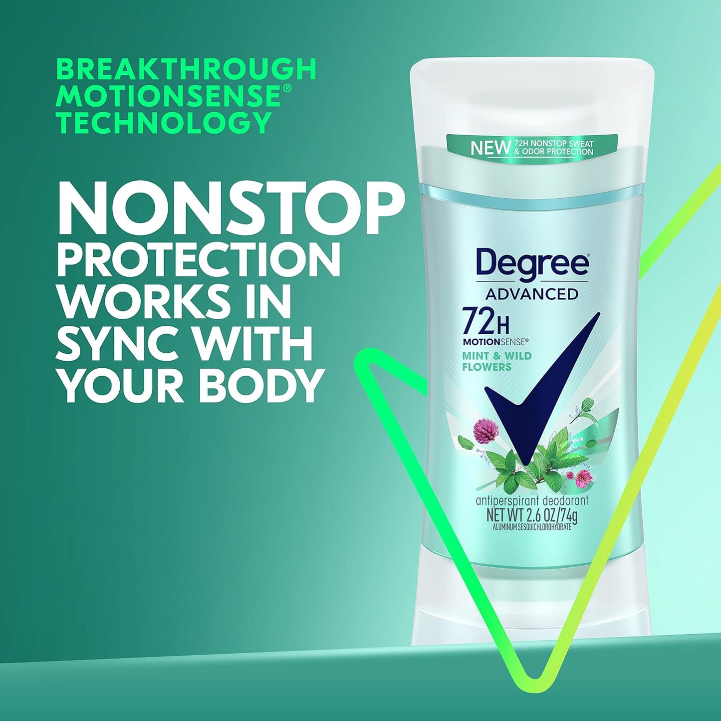 Degree Antiperspirant Deodorant Sexy Intrigue 72-Hour Sweat & Odor Protection Antiperspirant Deodorant For Women with Body Heat Activated Technology 2.6 oz (Pack of 2)