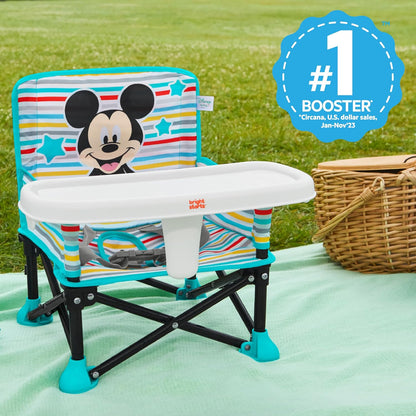 Bright Starts Pop 'N Sit Portable Booster, Indoor/Outdoor Use, Floor Seat with Feeding Tray, Teal, 6 Mos - 3 Yrs