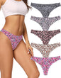 voenxe Seamless Women Underwear Thongs,No Show Ladies Workout Thong,5 Pack