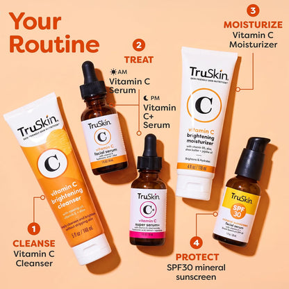 TruSkin Brightening Vitamin C Serum for Face with Hyaluronic Acid, 1 fl oz