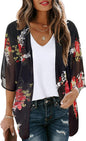 CHICGAL Womens Floral Kimono Cardigan Beach Cover Up Casual Summer Tops