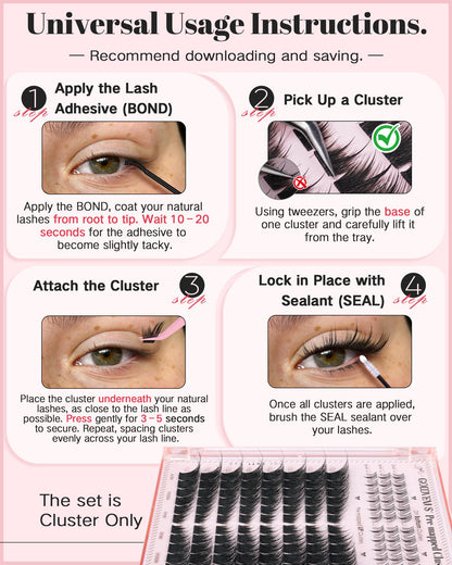 Goddvenus Pre-made Spikes Lash Clusters Wispy Manga Eyelash Clusters