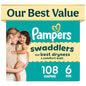 Pampers Swaddlers Baby Diapers, Size 5, 132 Count
