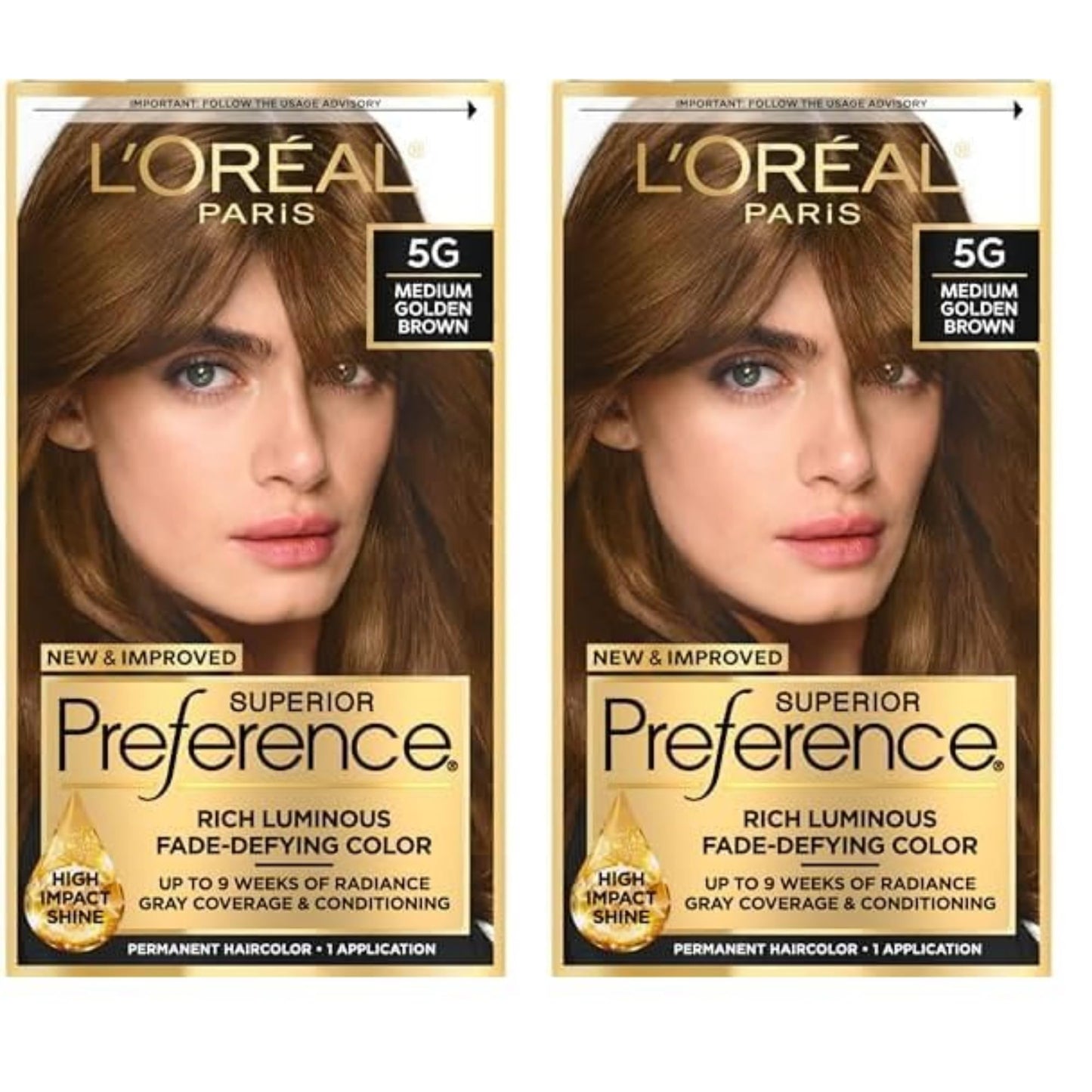 L'Oreal Paris Superior Preference Luminous Fade-Defying Permanent Hair Color, Hair Dye For Up to 9 Weeks of Radiance, Medium Brown 5, 1 Hair Dye Kit