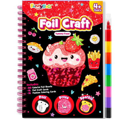 FUNNYB&G Foil Art Craft Kit for Kids, Sparkly Birthday Gift Toy for Boys