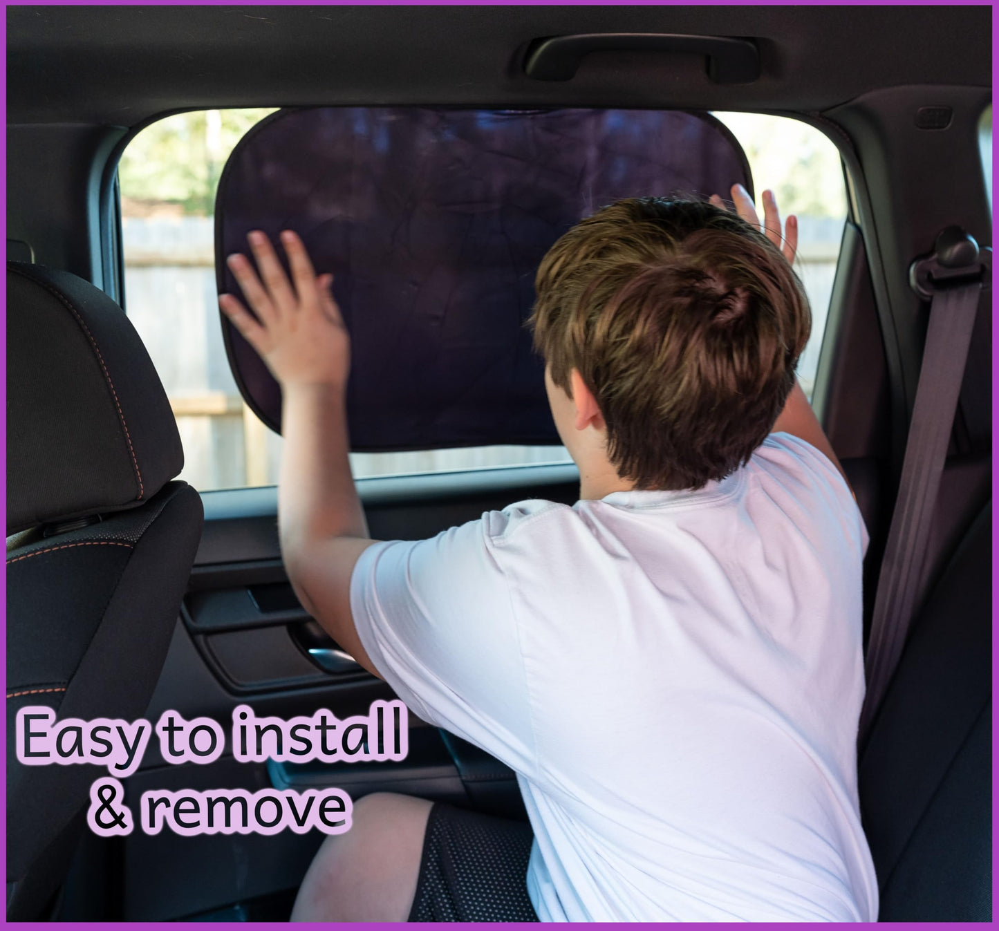 Car Window Shades - Certified 99.79% UVA & 99.95% UVB sun protection. Award winning car sun shade for side windows. 4 Pack (2 Transparency options) 20" x 12" -window shade for car baby by Kinder Fluff