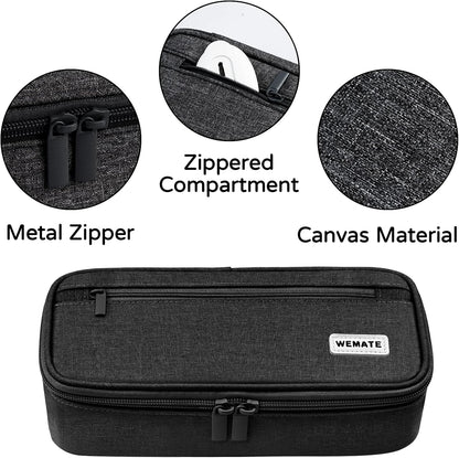 WEMATE Pencil Case, Large Storage Organizer, Makeup Bag, Teacher Must - have, Big Pencil Pouch, Marker Case for College