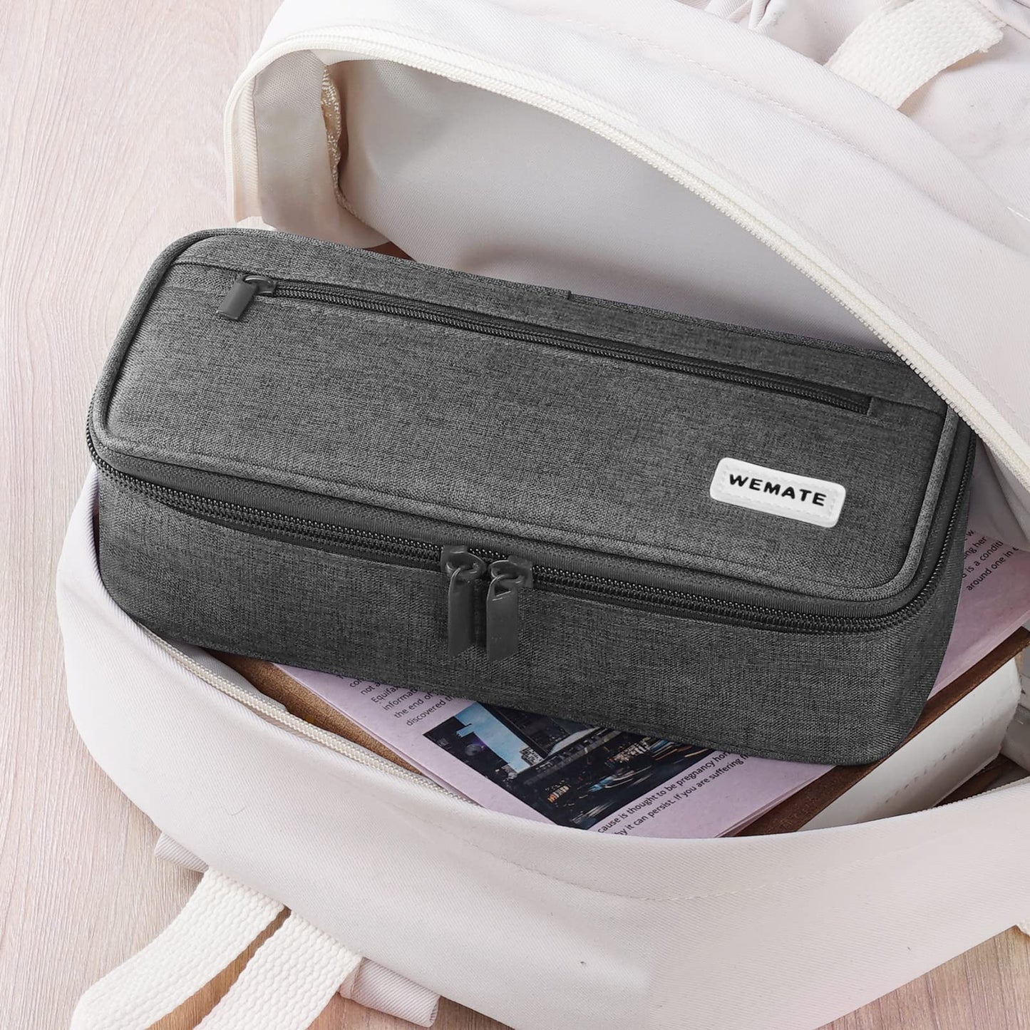 WEMATE Pencil Case, Large Storage Organizer, Makeup Bag, Teacher Must - have, Big Pencil Pouch, Marker Case for College