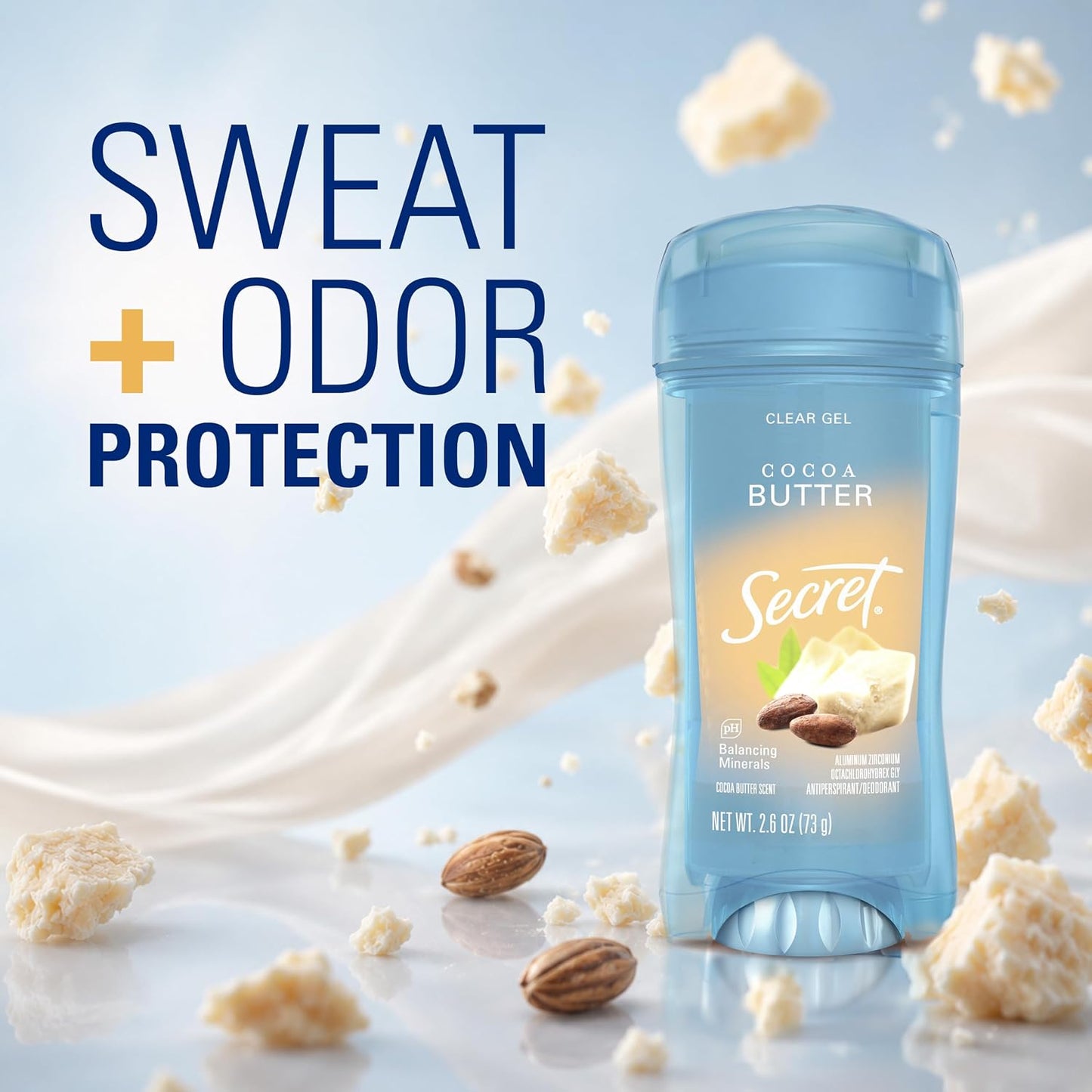 Secret Fresh Antiperspirant Deodorant for Women, 72hr Freshness on the Rocks with Pro-Hyaluronic Acid, Miami Mocktails Edition, Clear Gel, Pineapple Paradise with Pineapple & Coconut Scent, 2.6 oz
