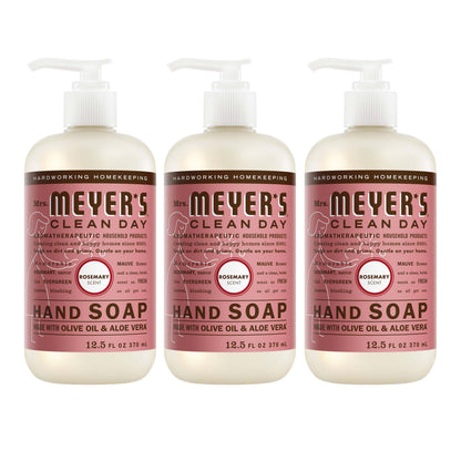MRS. MEYER'S CLEAN DAY Hand Soap, Basil Scent, 12.5 Fl Oz Bottle - 3 Pack