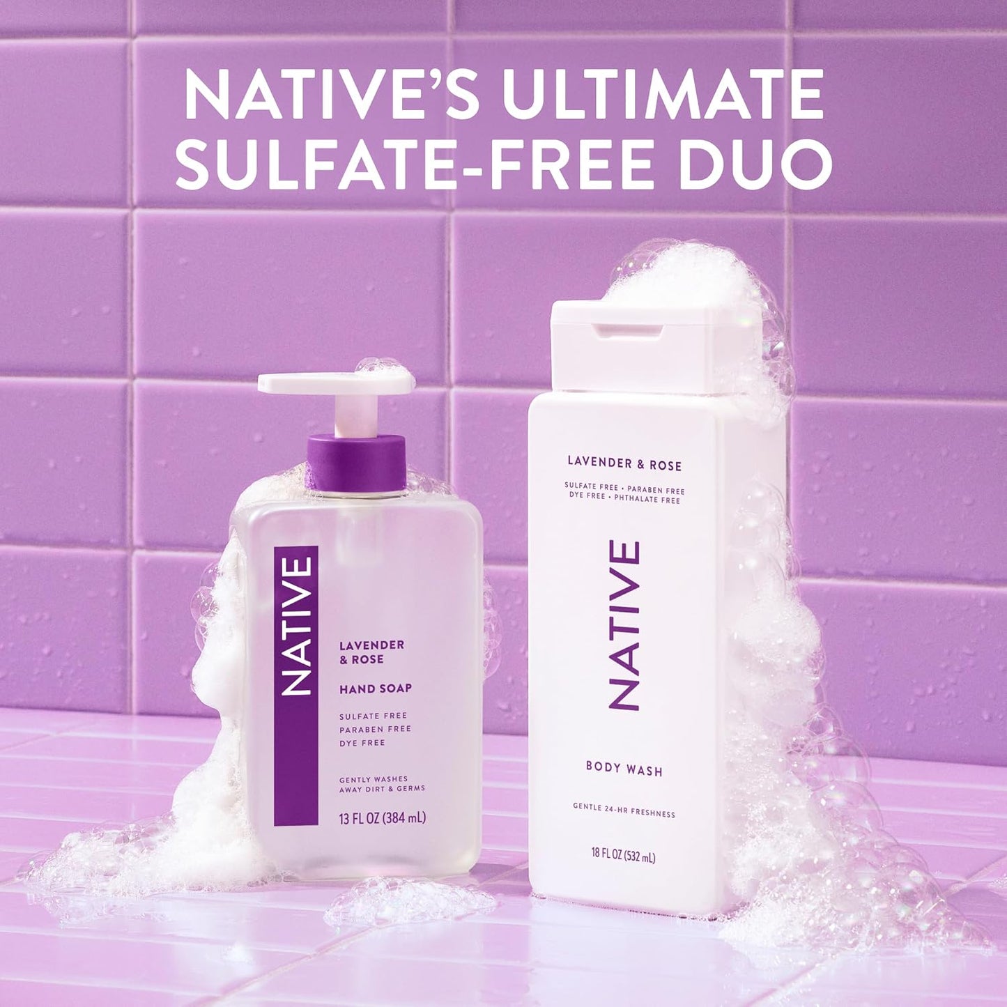 Native Clean Body Wash, Gentle & pH-balanced for Sensitive Skin, 24-Hr Freshness for Women & Men, Vegan & Cruelty-Free, Free of Sulfates, Parabens & Phthalates, Cashmere & Rain, 18 fl oz