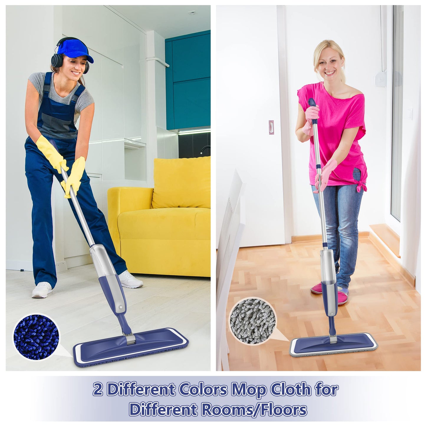 Spray Wet Mops for Floor Cleaning: Hardwood Floor Mop Refillable Dust Mop