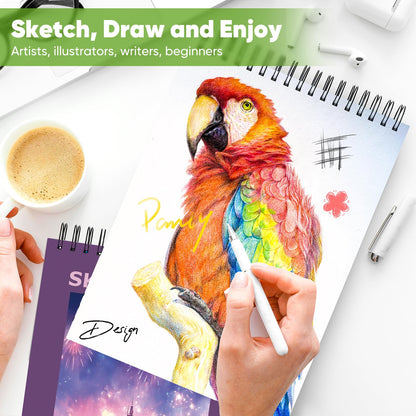 Soucolor Sketch Book 9" x 12", 100 Sheets Kids Art Sketchbook Drawing Pad