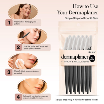 Kitsch Dermaplane Razor for Women Face – Terracotta, 12 pcs