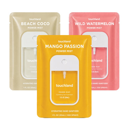 Touchland Top 5 Hydrating Hand Sanitizer Spray Set Travel Size