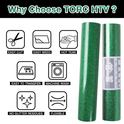 TORC Blush Glitter HTV Heat Transfer Vinyl Roll 12 inch x 5 ft Iron on Vinyl for T Shirts Crafts