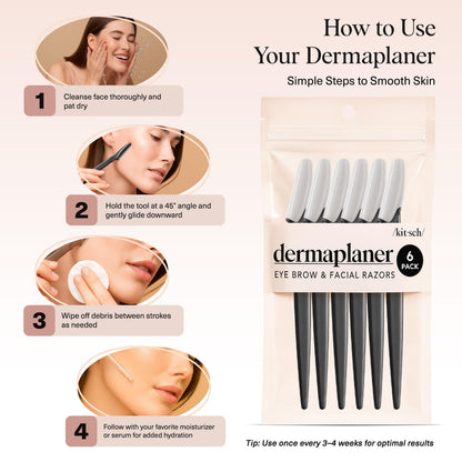 Kitsch Dermaplane Razor for Women Face – Terracotta, 12 pcs