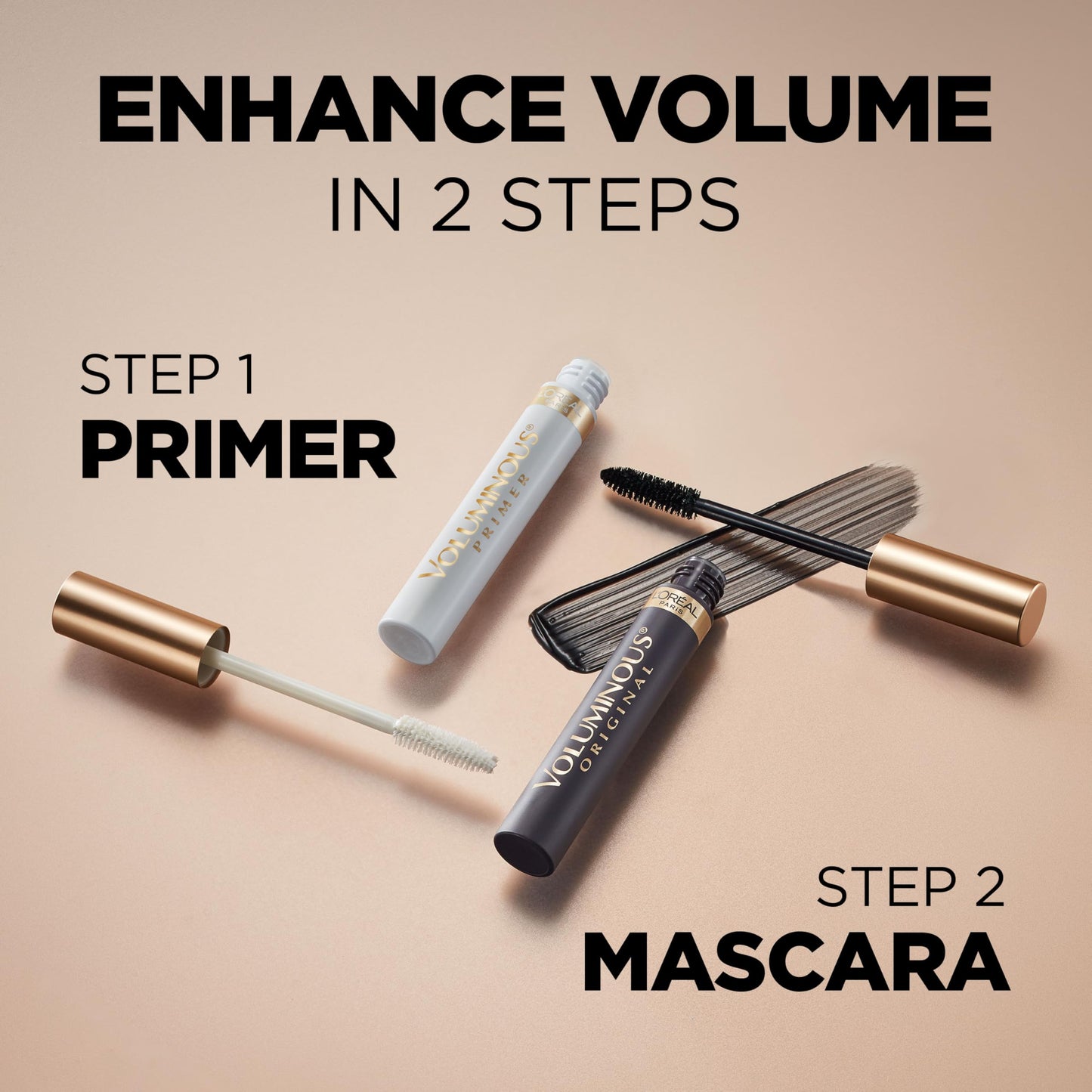 L’Oreal ParisVoluminous Waterproof Volume Building Mascara, Black [360], 0.28 oz (Pack of 3)