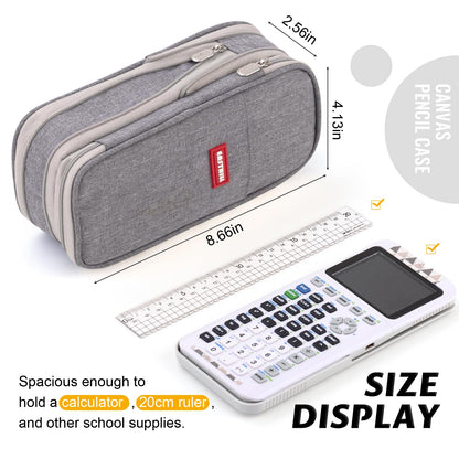 EASTHILL Big Capacity Pencil Pen Case Office College School Large Storage High Capacity Bag Pouch Holder Box Organizer Blue (Pink)