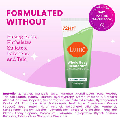 Lume Whole Body Deodorant - Cream Tube - 3 oz (Clean Tangerine)