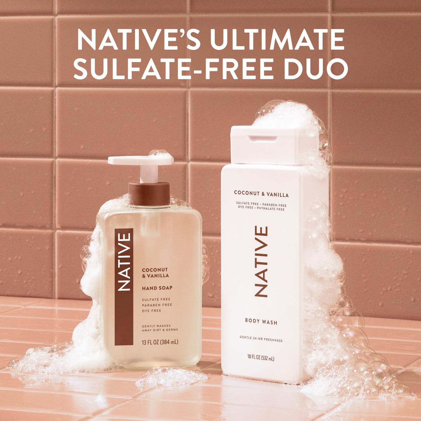 Native Clean Body Wash, Gentle & pH-balanced for Sensitive Skin, 24-Hr Freshness for Women & Men, Vegan & Cruelty-Free, Free of Sulfates, Parabens & Phthalates, Sandalwood & Shea Butter, 36 oz