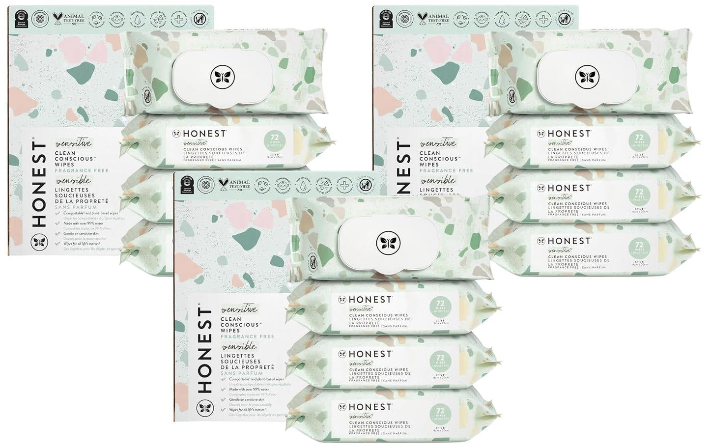 The Honest Company Multi-Use Baby Wipes, Pattern Play, 720 Count