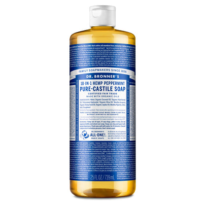 Dr. Bronner's Peppermint Pure-Castile Liquid Soap, Hand Soap, 32 oz