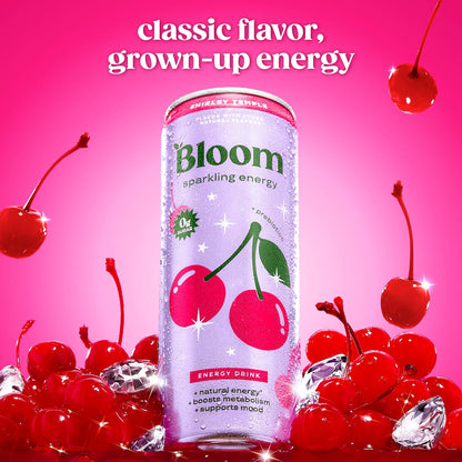 Bloom Nutrition Zero Sugar Energy Drink, Apple Crisp, 12oz 12pk