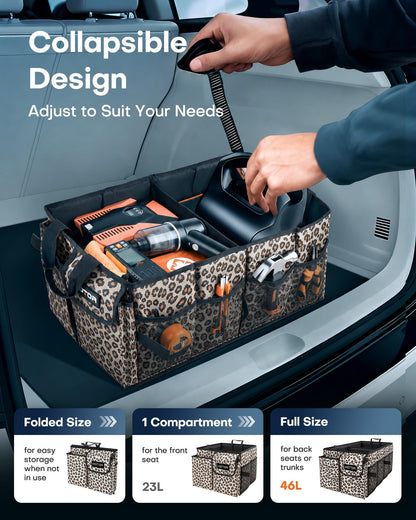 HOTOR Trunk Organizer - Foldable Car Organizer for SUVs & Sedans Storage