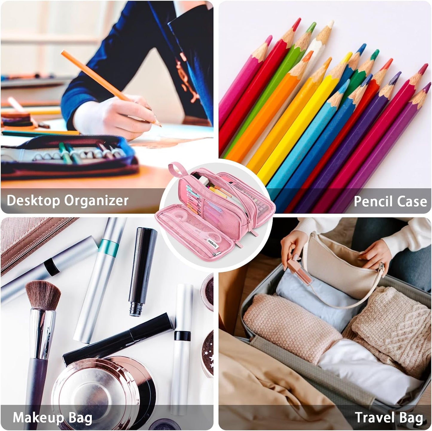 TOPBIDAI Large Pencil Case Pouch for Girls Boy Women Men Adults