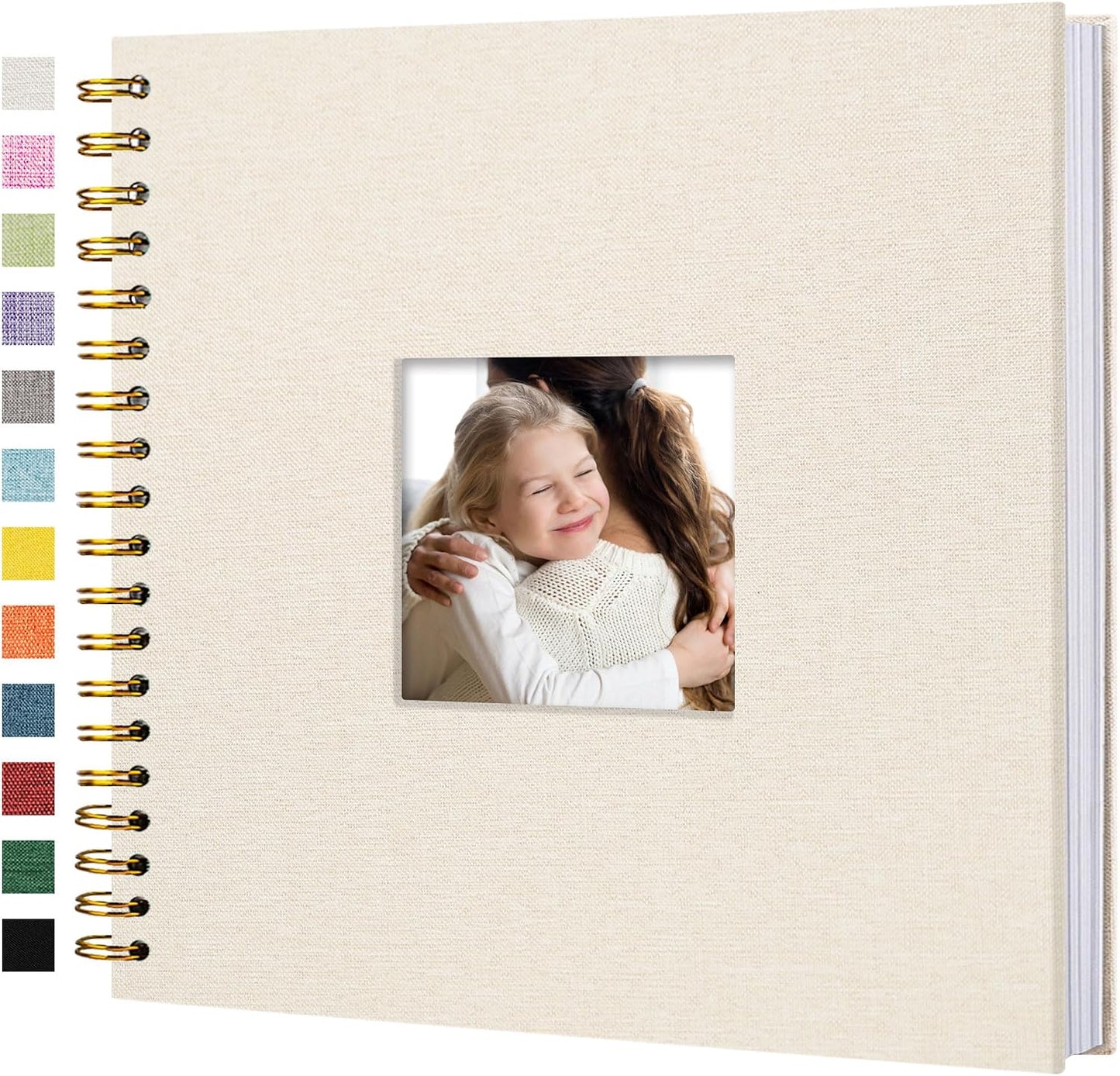 12"x12" Scrapbook Photo Album Linen Cover 40 Sheets 80 Pages White Paper