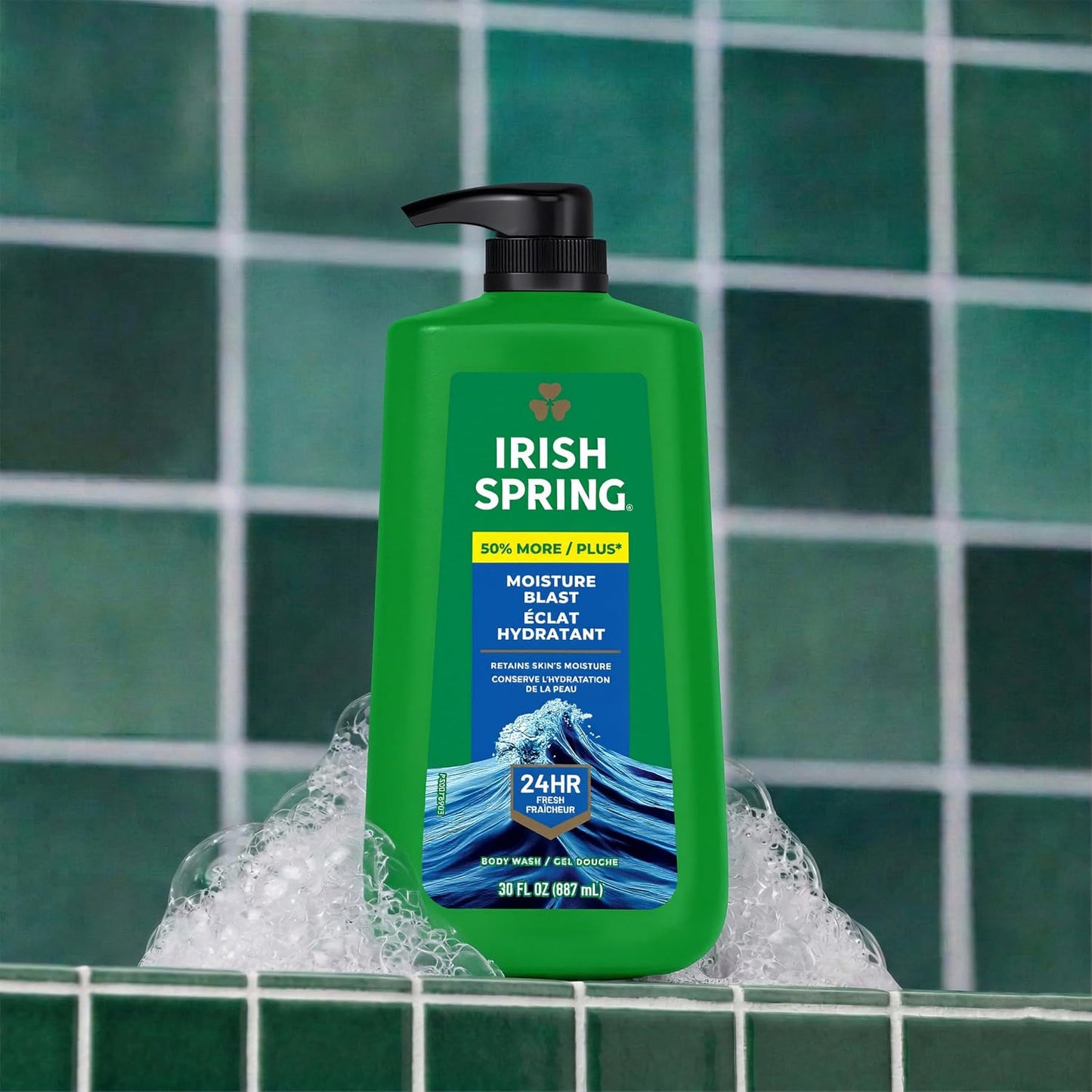 Irish Spring Mens Body Wash, Moisture Blast Body Wash for Men, Feel Fresh All Day, 30 Oz Pump Bottle