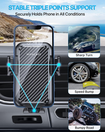 Miracase for MagSafe Car Mount[3800gf Strong Magnet & 90+LBS Suction Base]Magnetic Phone Holders for Your Car, 360° Adjustable Dashboard &Windshield Mount with Adhesive Suction Cup for All Smartphones