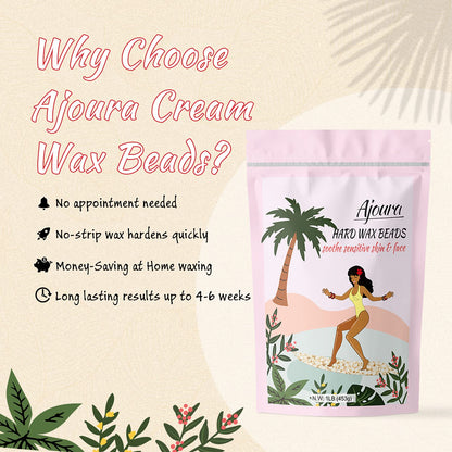 Ajoura 1 lb Hard Wax Beads for Hair Removal, Chamomile Wax Beans, Blue