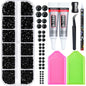 35000 Pcs Resin Jelly Rhinestones Kit, Multicolor 3mm Flatback Rhinestones with 4 Pcs B7000 Jewelry Glue & Tools, All-in-One Bedazzling Kit for DIY Arts & Crafts Gifts