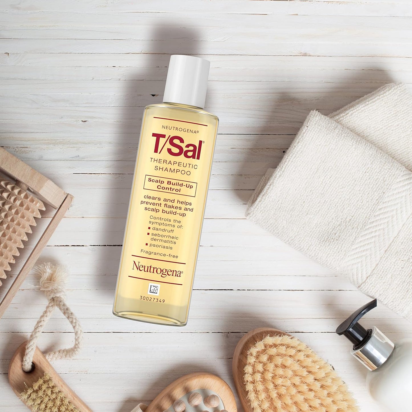 Neutrogena T/Sal Therapeutic Dandruff Shampoo, Scalp Build-Up Control, 3% Salicylic Acid,Psoriasis Treatment, Seborrheic Dermatitis Shampoo, Clears Flakes, Fragrance Free, 4.5 fl oz | Scalp Build-up Shampoo, 3% Salicylic Acid, Scalp Psoriasis Treatment, S