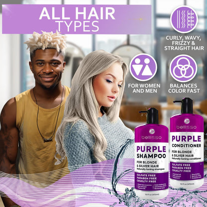 Caffeine Shampoo and Conditioner Set - Volumizing Products for Women and Men - Thickening, Volume Boosting Formula for Thinning and Fine Hair - Sulfate Free, No Parabens - Hydrating, Salon Grade