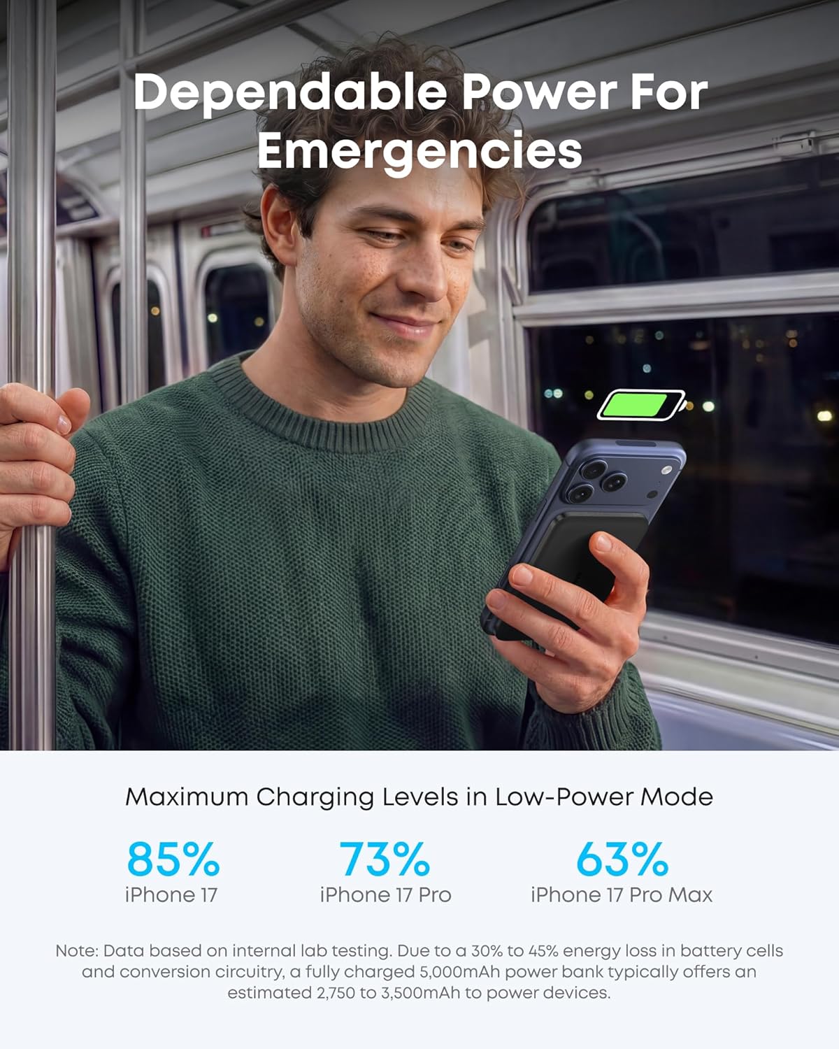 Anker Nano Magnetic Power Bank, 5,000mAh Qi2-Certified 15W Portable Charger