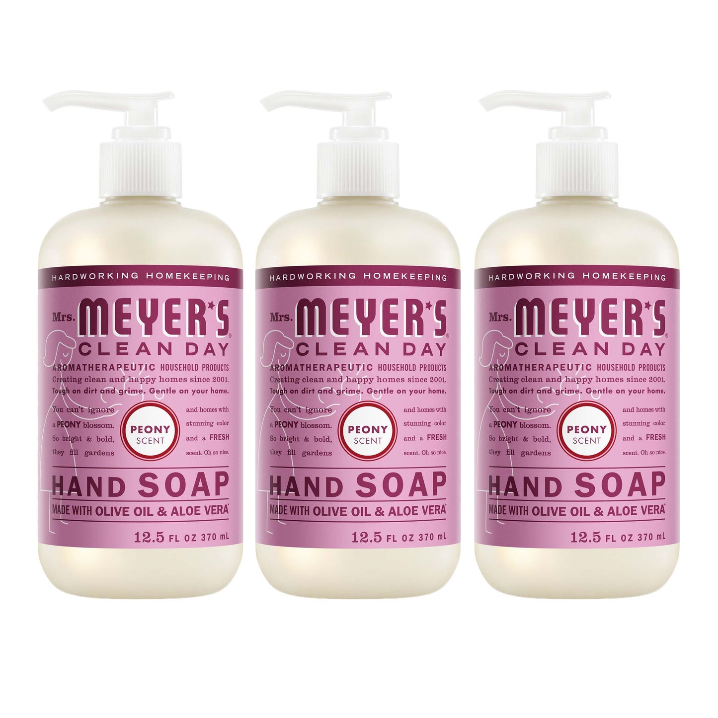 MRS. MEYER'S CLEAN DAY Hand Soap, Basil Scent, 12.5 Fl Oz Bottle - 3 Pack