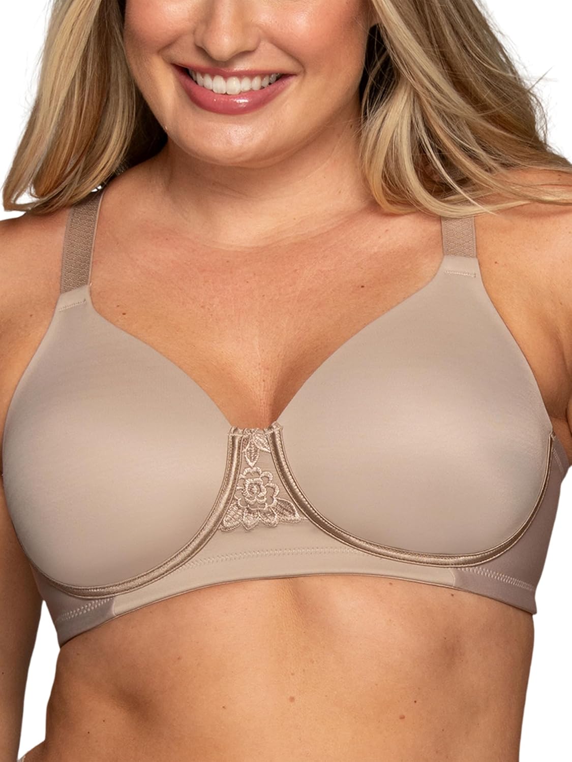 Vanity Fair Women's Full Figure Beauty Back Smoothing Bra, 4 Way Stretch Fabric, Lightly Lined Cups up to H