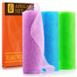 UJFQBH African Net Sponge Authenti, Exfoliating Body Scrubber for Back and Hard to Reach Areas, Gentle Daily Exfoliation for Deep Cleansing, Quick Drying Shower Essential, Aqua Grey 3 Pack