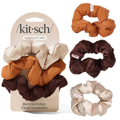 Kitsch Ultra-Petite Satin Scrunchies for Women - Eucalyptus, 6pcs