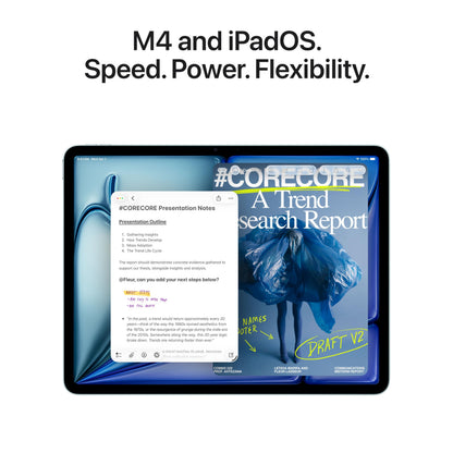 Apple iPad Air 11-inch (M4): Liquid Retina Display, 128GB, 12MP Front/Back Camera, Wi-Fi 7 with Apple N1, Touch ID, All-Day Battery Life — Purple with AppleCare+ (2 years)