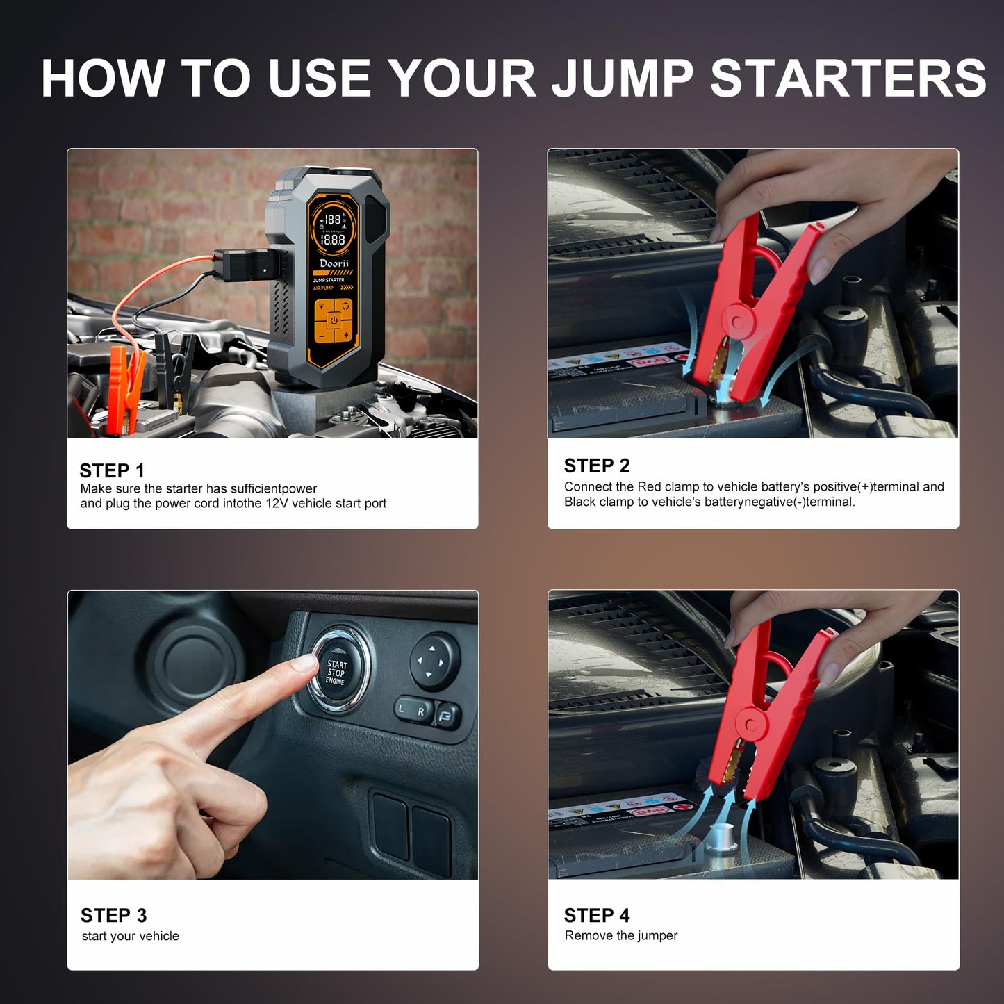 10000A Jump Starter, 24V 155WH Car Jump Starter Battery Pack for All Gas & All Diesel Engine, Portable Truck Jump Starter, Power Station for Camping Essentials (V10-1)