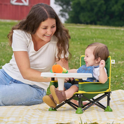 Bright Starts Pop 'N Sit Portable Booster, Indoor/Outdoor Use, Floor Seat with Feeding Tray, Teal, 6 Mos - 3 Yrs