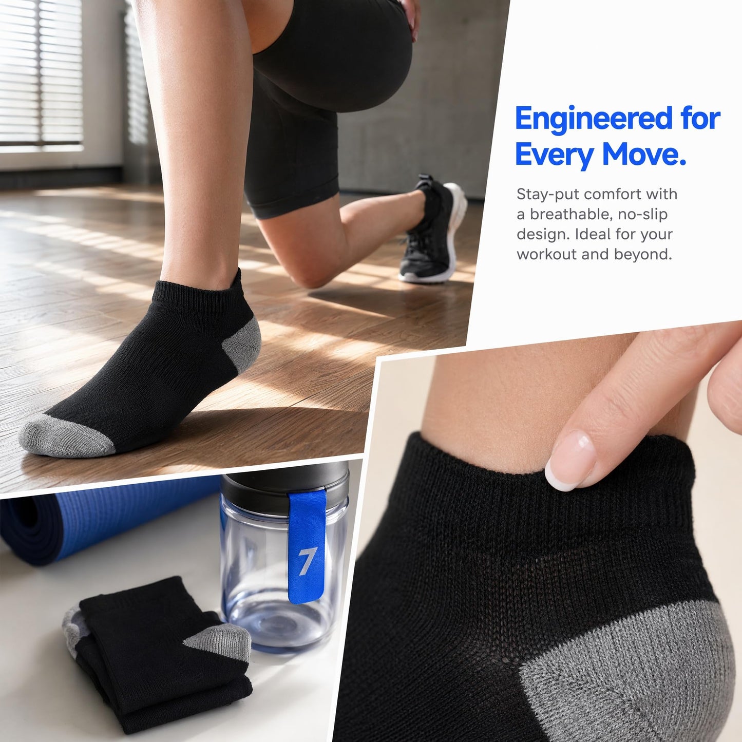 12-30 Pairs Low Cut Ankle Socks for Women No Show Casual Breathable Athletic Socks Bulk for Sport
