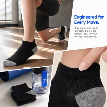 12-30 Pairs Low Cut Ankle Socks for Women No Show Casual Breathable Athletic Socks Bulk for Sport