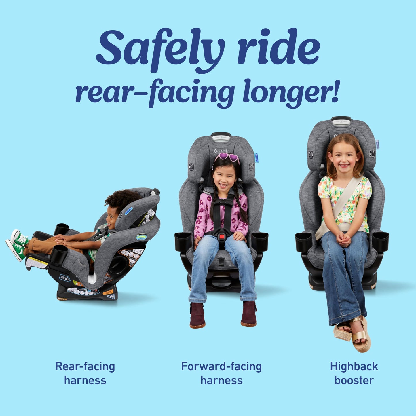 Graco Extend2Fit Convertible Car Seat, Rear and Forward Facing Car Seat with Adjustable Extension Panel for Extra Legroom, Great Gift for Baby Shower or Baby Registry, Redmond